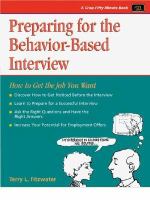 Preparing the behavior based