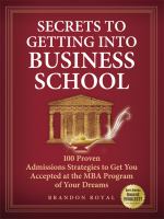 Mba secrets of getting into business school