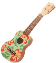 Ukulele-Floral Red
