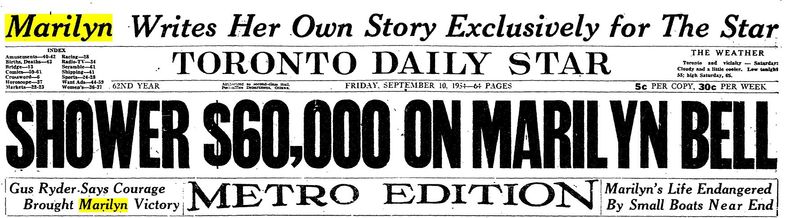 Marilyn Bell Swims Lake Ontario