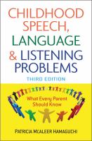 Childhood Speech, Language and Listening Problems