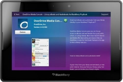 OverDrive App for Blackberry Playbook OverDrive Mobile App for BlackBerry Playbook