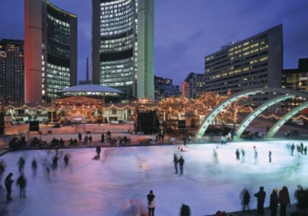 Skating in Nathan Phillips Square