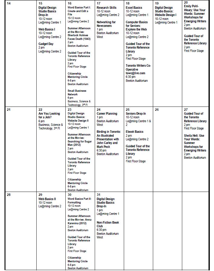 July TRL Calnedar 2 July TRL Calnedar 2