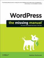 WordPress the missing manual WordPress the missing manual