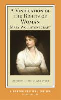 A vindication of the rights of woman an authoritative text backgrounds and contexts criticism 3rd ed