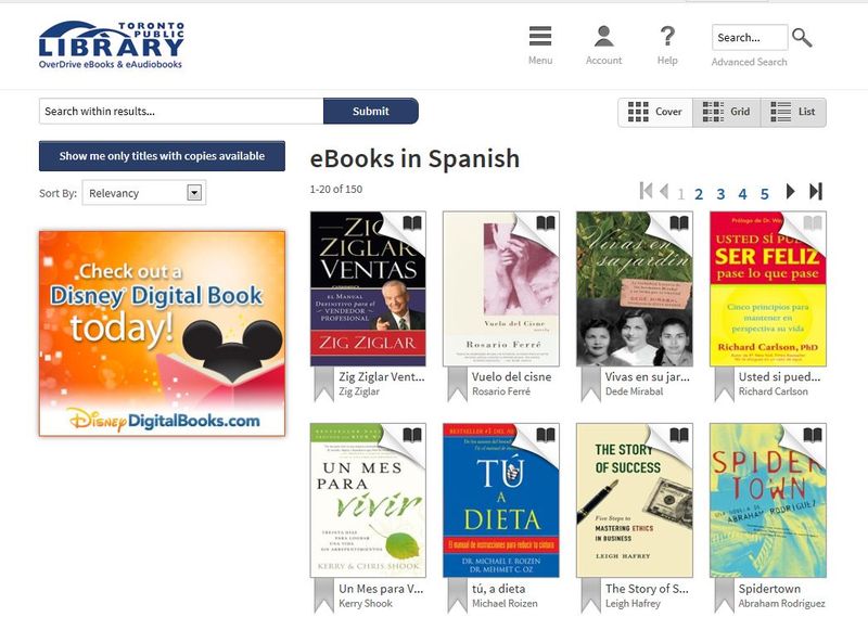 Spanish Interface OverDrive