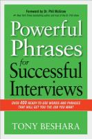 Powerful phrases for successful interviews Powerful phrases for successful interviews