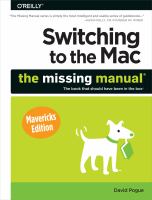Switching to the Mac the missing manual