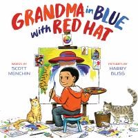 Grandma in Blue with Red Hat