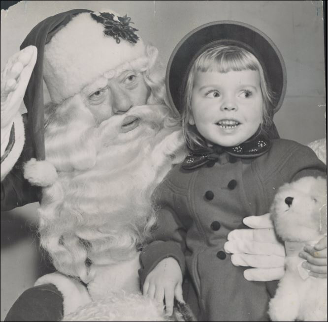 Santa and happy girl 1964
