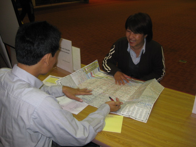 Helping at the Newcomer Information Desk