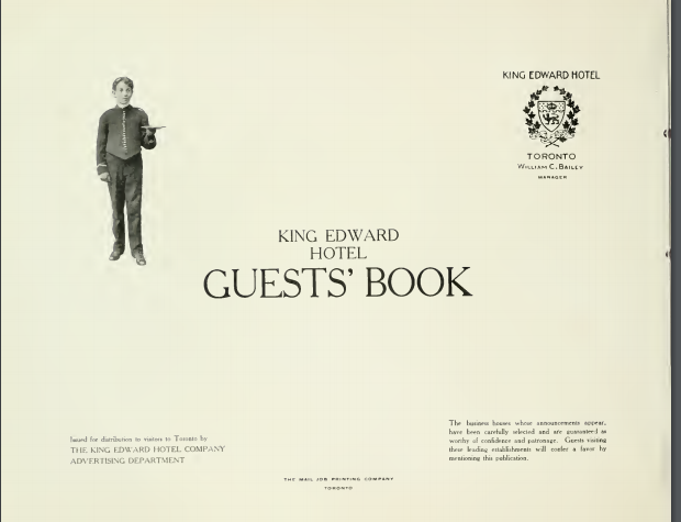 King Edward Hotel Guests Book 1906