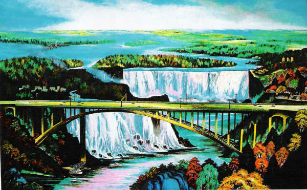 Chinese painting of Niagara Falls Chinese painting of Niagara Falls