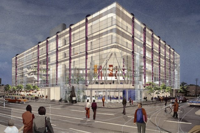 Rendering of original proposal by Raymond Moriyama Architects  1973.