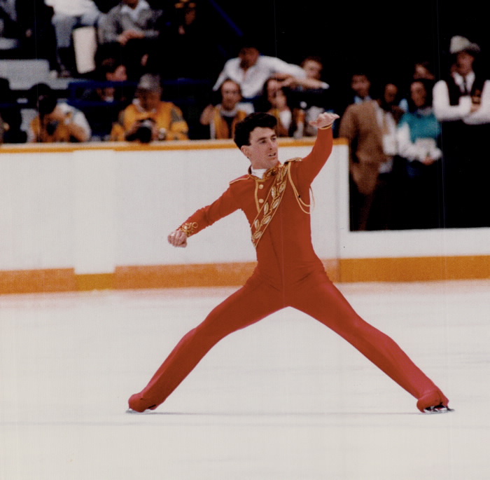 Figure skater Brian Orser mid-performance Figure skater Brian Orser mid-performance