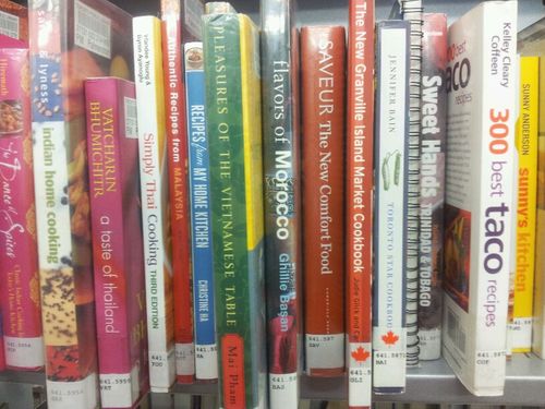Library books on cooking