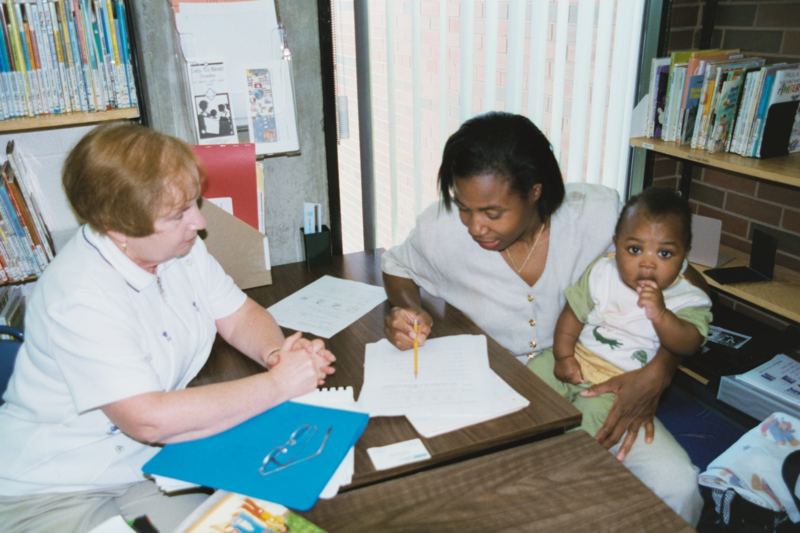 Mother and Child at Adult Literacy Program Mother and Child at Adult Literacy Program