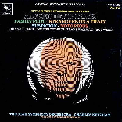 Music from Alfred Hitchcock films LP record cover on vinyl