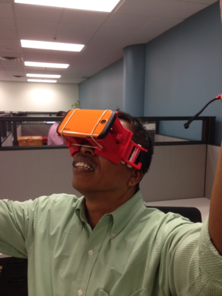 TPL staff trying headset