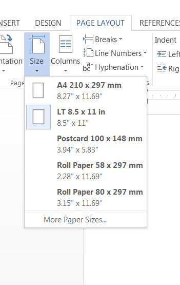 Customizing Your Page Size