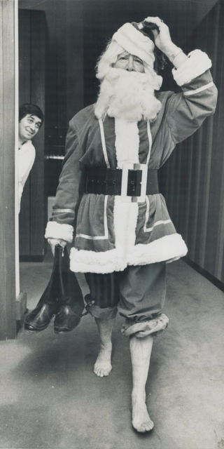 Santa tired and barefoot 1974