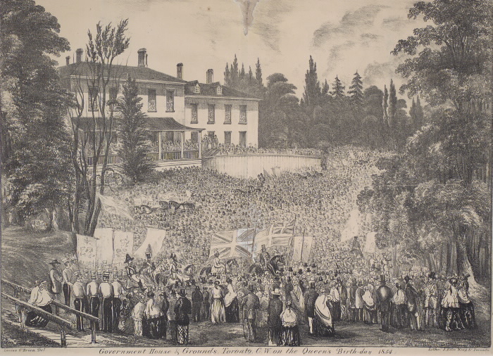 Government House & grounds Toronto CW on the Queen's Birthday 1854