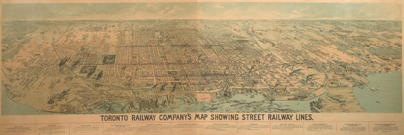 Toronto Railway Company's Map Showing Street Railway Lines 1892