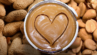 Peanut butter jar with heart