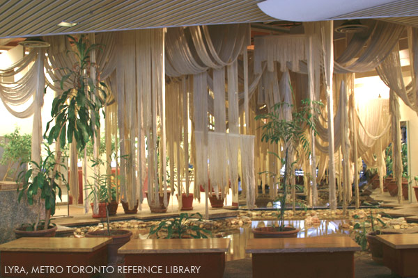 Lyra fiber sculpture Toronto Reference Library by Aiko Suzuki