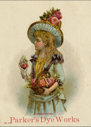 Parker's Dye Works ad card 1890