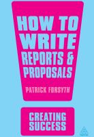 How to write reports and proposals