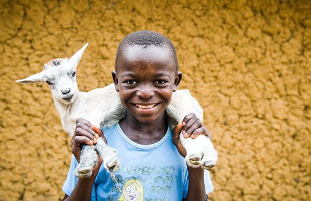 World Vision Gift Catalog boy with goat