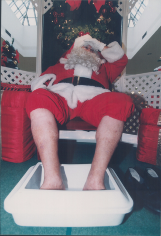 Santa soaking his tired feet 1996 