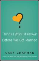 Things I wish I'd known before we got married