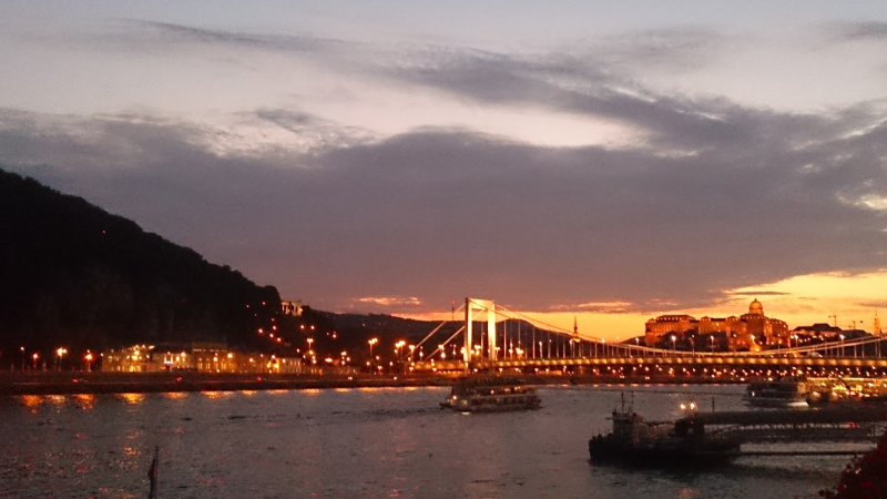 Night Scene on Danube River Night Scene on Danube River