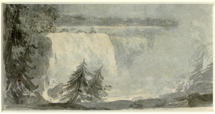 Niagara Falls in 1792 as painted by SIMCOE, ELIZABETH POSTHUMA (GWILLIM) (1762-1850)