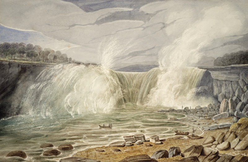 Horseshoe Falls of Niagara, from the Canadian Side in 1819 by John Elliott Wolford