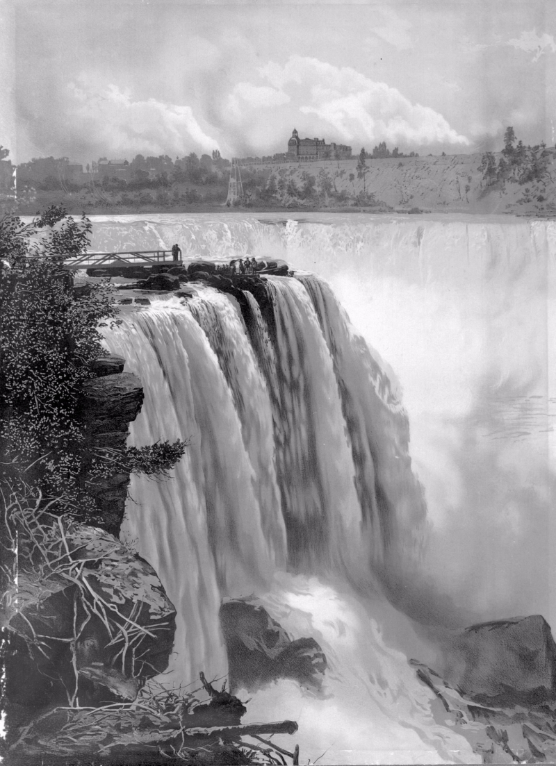 The Horseshoe Fall from Goat Island captured by an unknown photographer in 1885