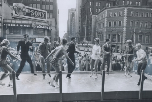 Twisting in front of Old City Hall