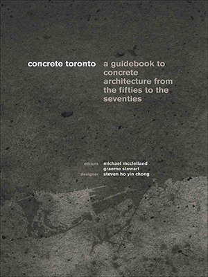 Book cover map of Toronto stylized with concrete effect