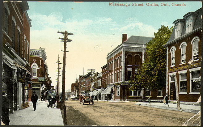 Mississauga Street in Orillia  Ontario in 1910