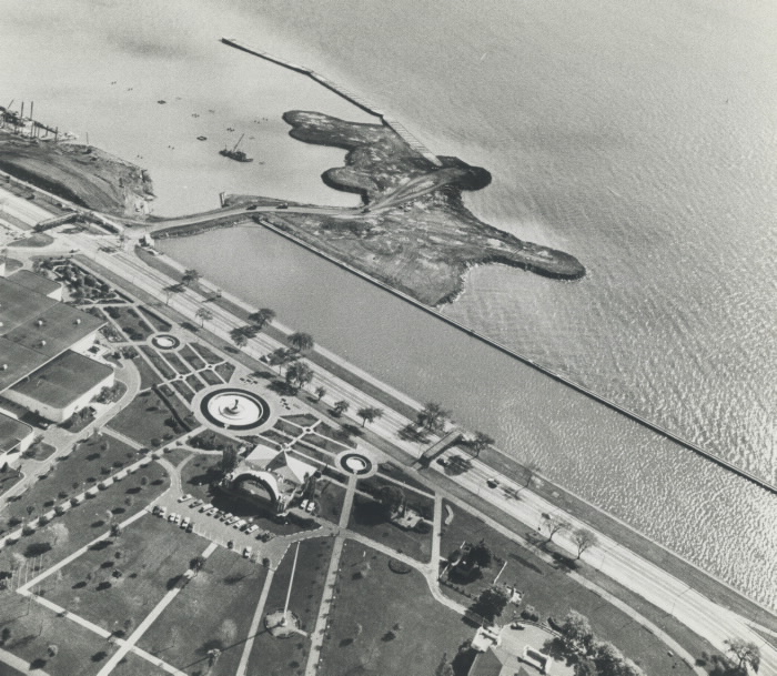1969 photo Ontario Place aerial view construction