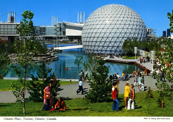 Vintage postcards circa 1970s Ontario Place  Toronto  Ontario Cinesphere photo by E. Ludwig for John Hinde Studios
