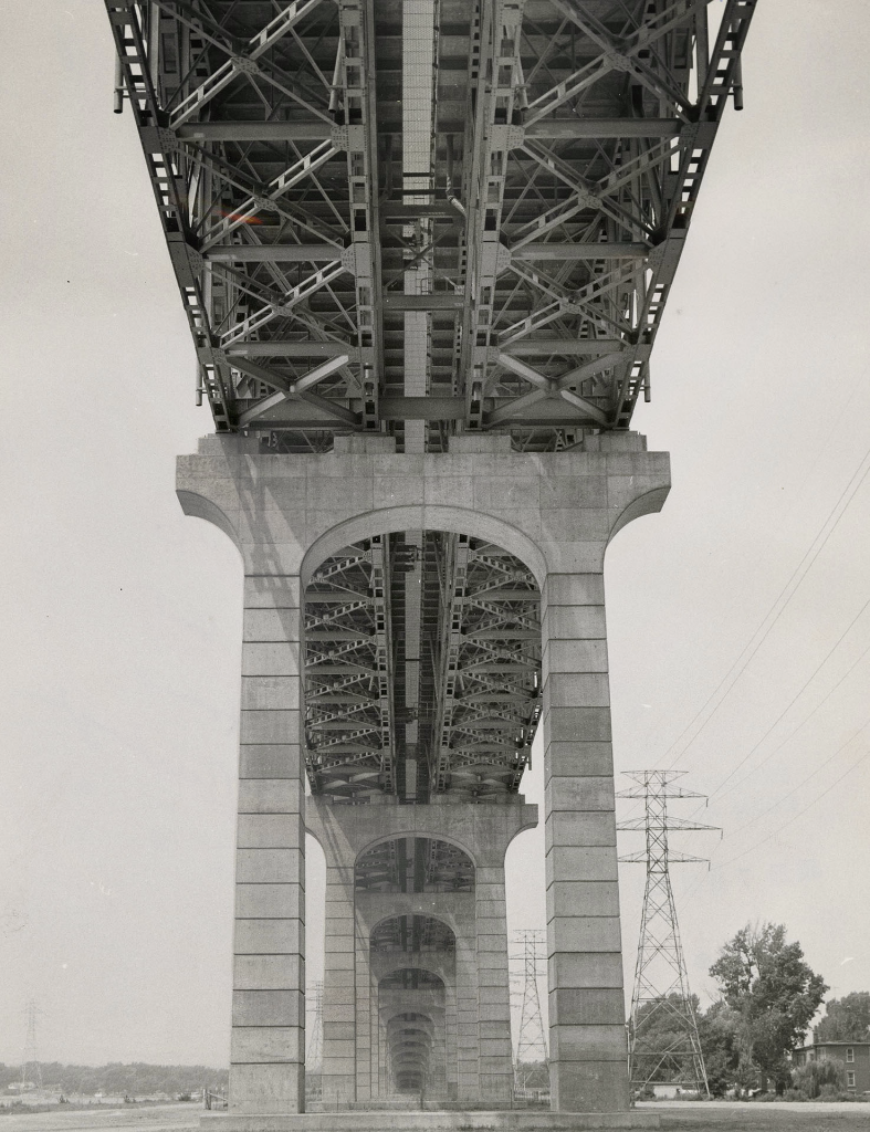 Mass of supports which carry the Skyway above Burlington