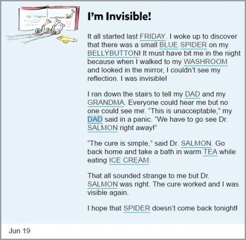 Silly Story example