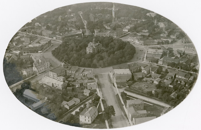 1950 Aerial view of Goderich showing central round area Toronto Star Photograph Archive