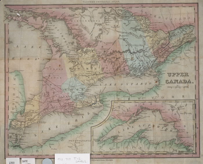 1836 map of Upper Canada