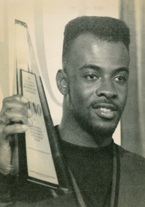 Rap Recording of the Year,  Maestro Fresh-Wes AP Leafax, CP Picture Service Laser wire photograph 1991 Toronto Public Library Toronto Star Photograph Archive  Maestro Fresh-Wes holds the first ever Juno for Best Rap Recording in 1991. The award category was created to honour the the astounding success of his debut album Symphony In Effect, released in 1989, which went double-platinum in Canada.