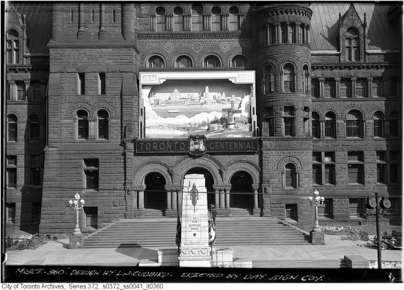 Old City Hall - Toronto Centennial Decorations Erected by Day Sign Company s0372_ss0041_it0360 Old City Hall - Toronto Centennial Decorations Erected by Day Sign Company s0372_ss0041_it0360